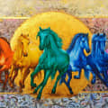 The Royal Rainbow 7 Horses Wall Art - front_view