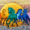 The Royal Rainbow 7 Horses Wall Art - rear_view