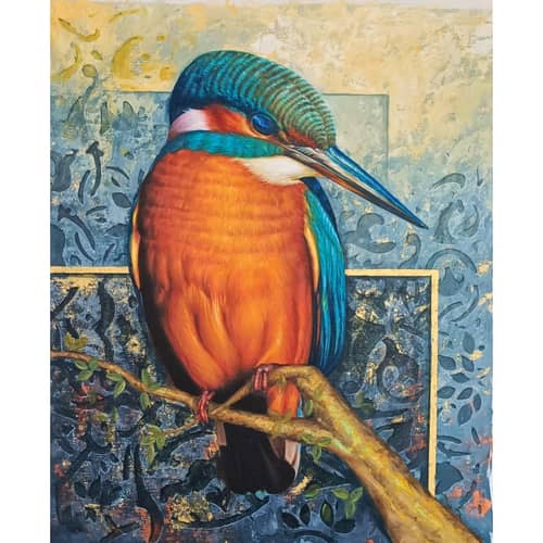 Kingfisher Realistic wall painting