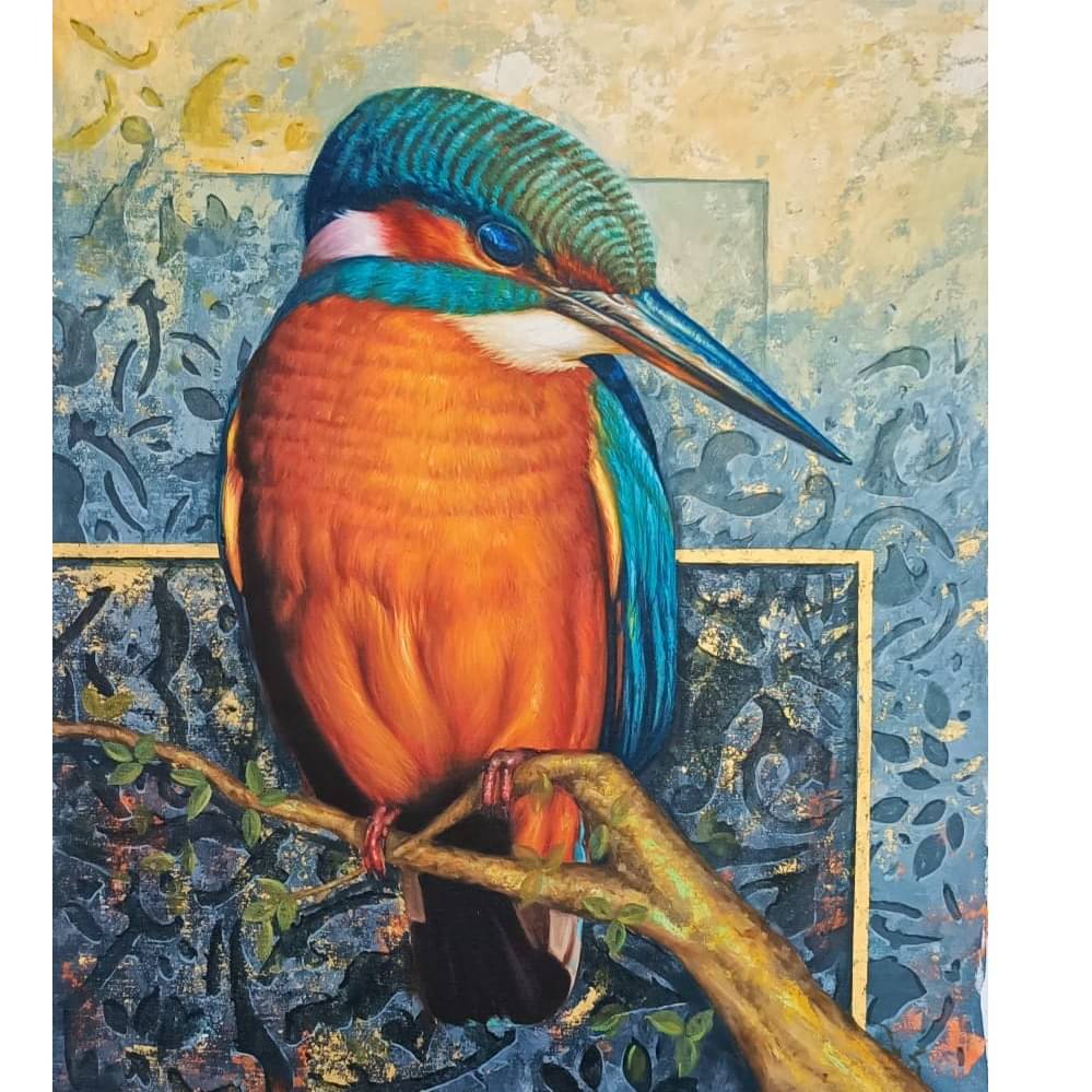 Kingfisher Realistic wall painting