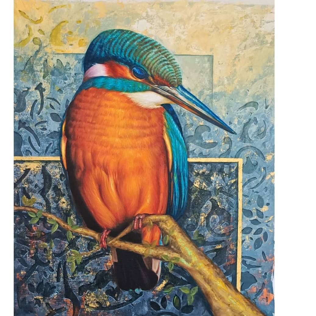 Kingfisher Realistic wall painting