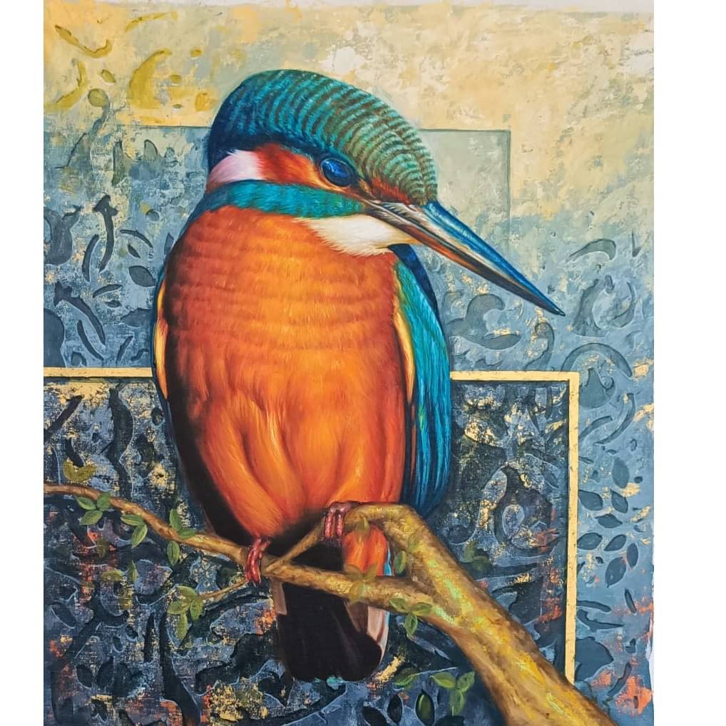 Kingfisher Realistic wall painting