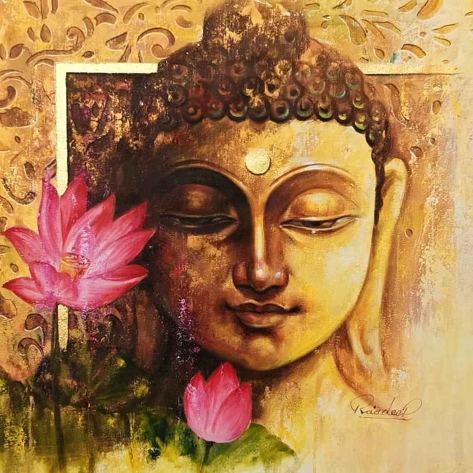 Lord Budhha Realistic Wall Art - photo