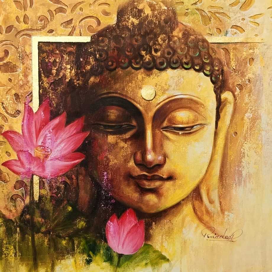 Lord Budhha Realistic Wall Art - photo