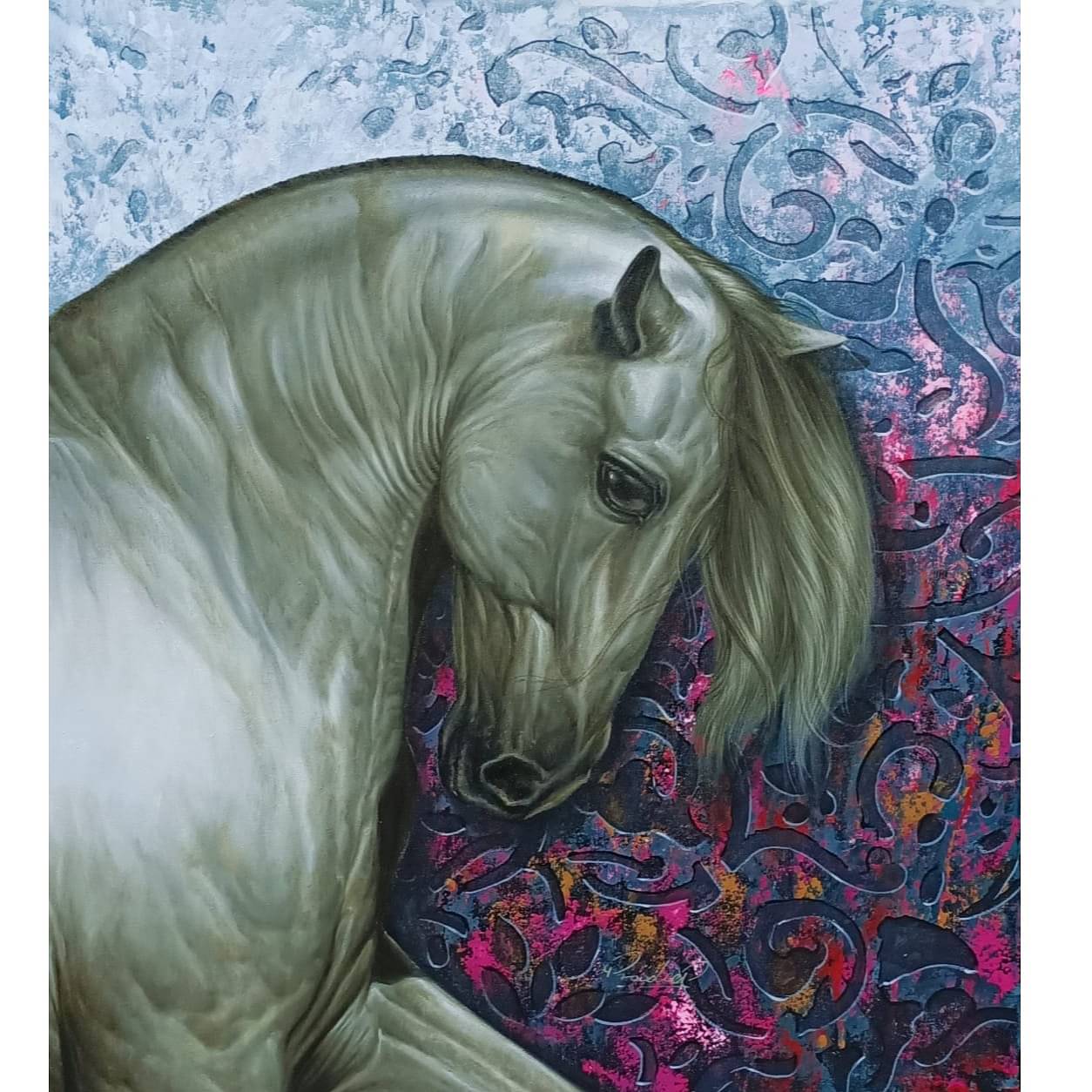 The Royal Horse White Wall Painting