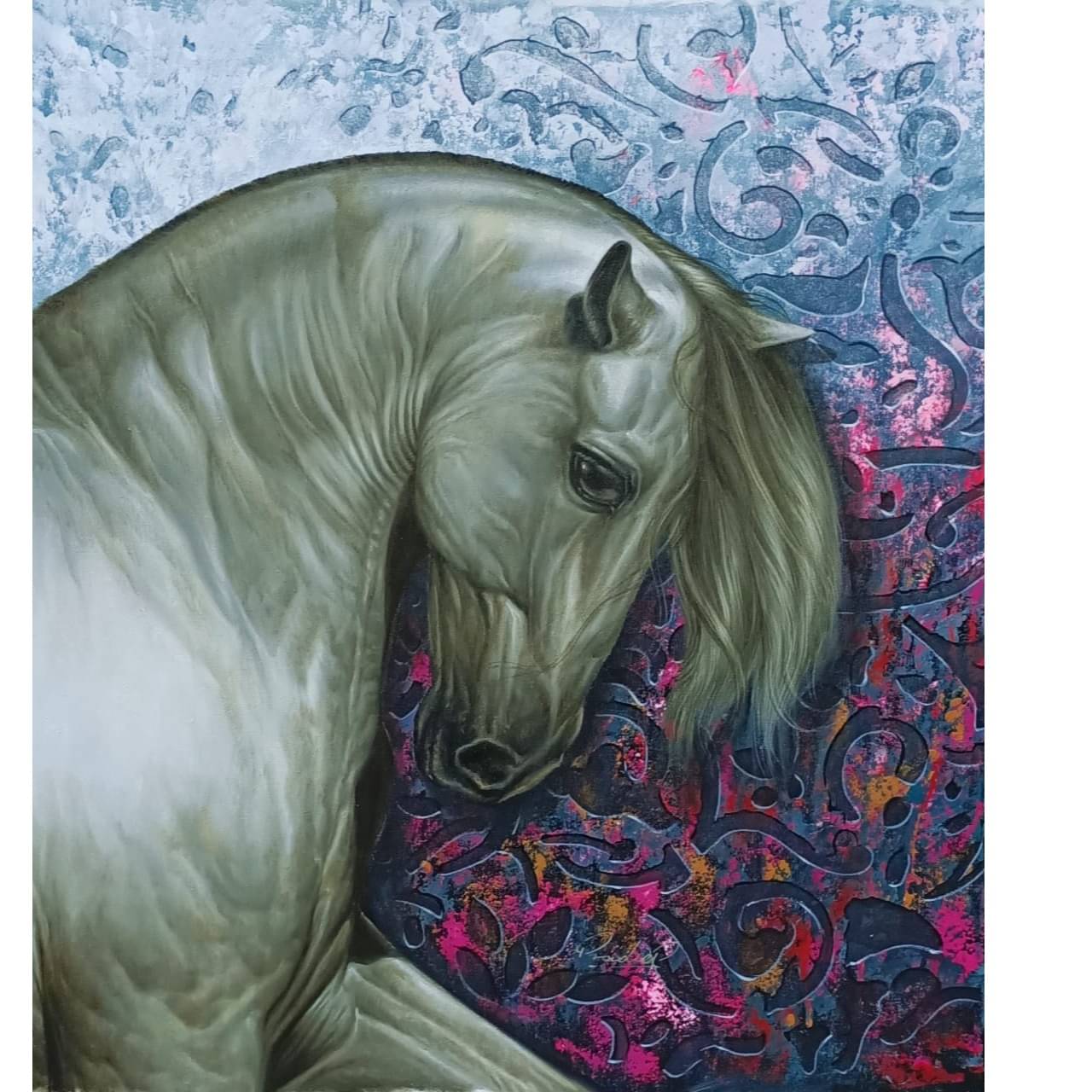 The Royal Horse White Wall Painting