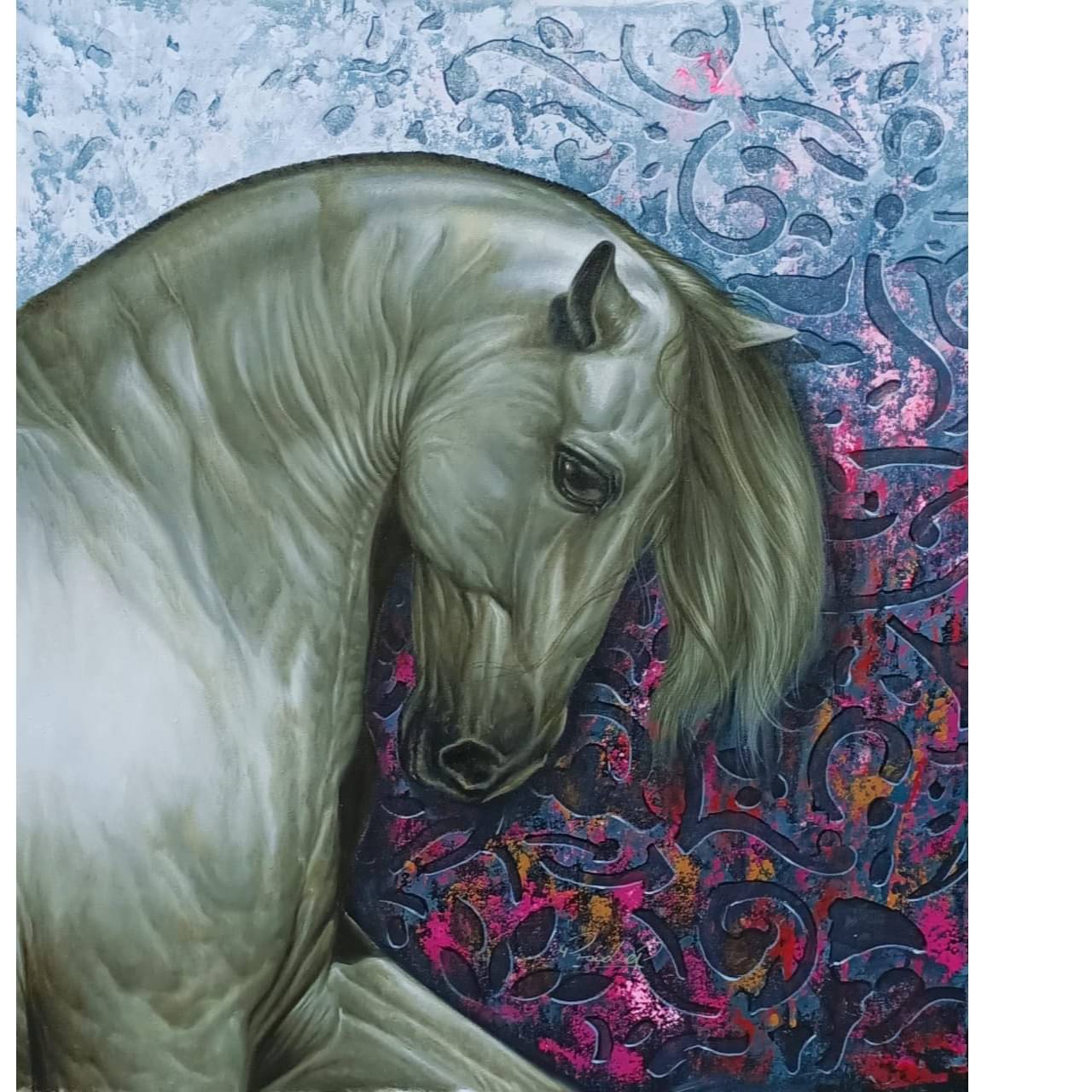 The Royal Horse White Wall Painting