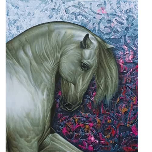 The Royal Horse White Wall Painting