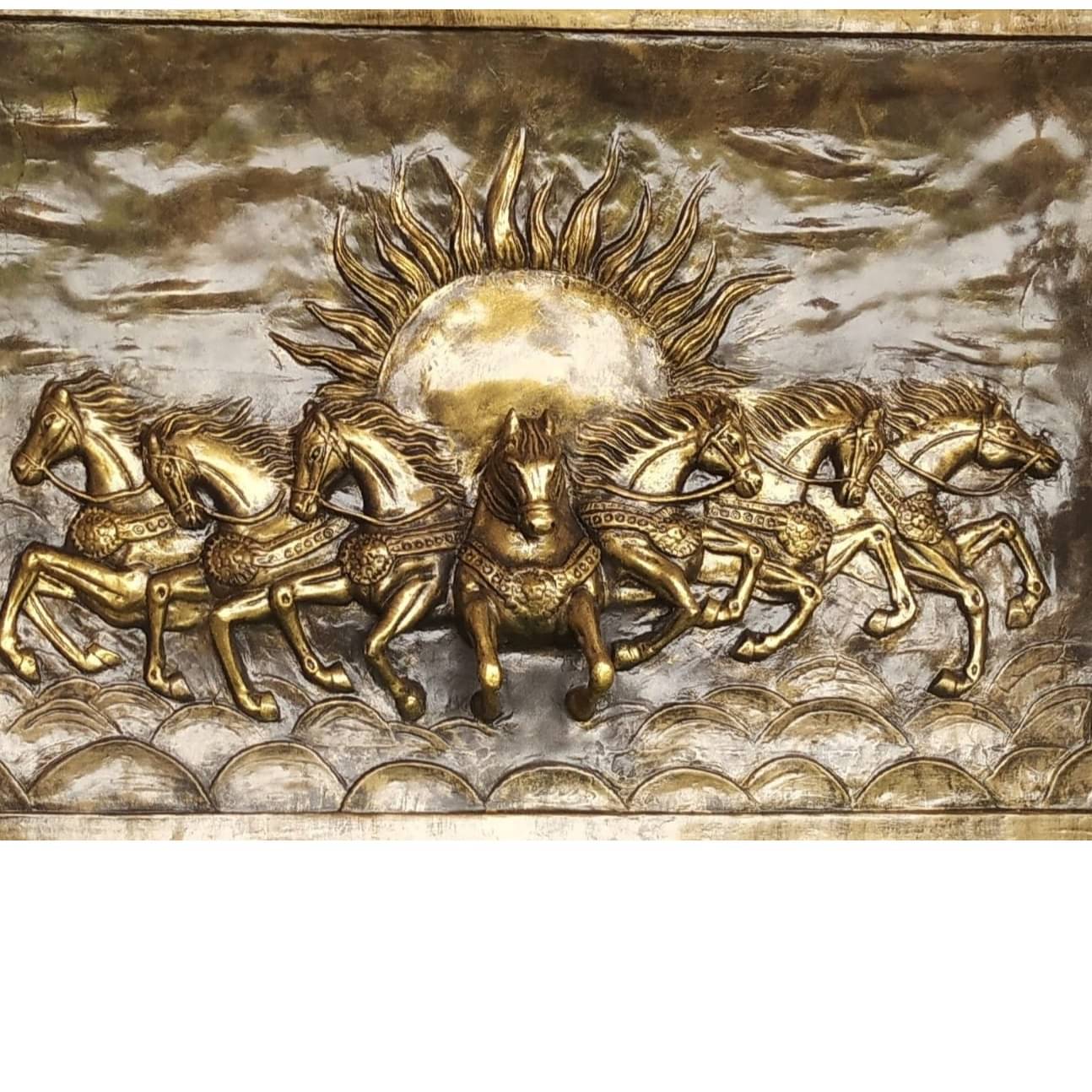 7 Horse Mural Golden Brown