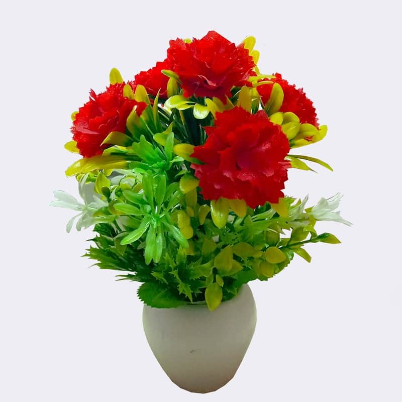 Artificial Flower Plant (Red) - front_view
