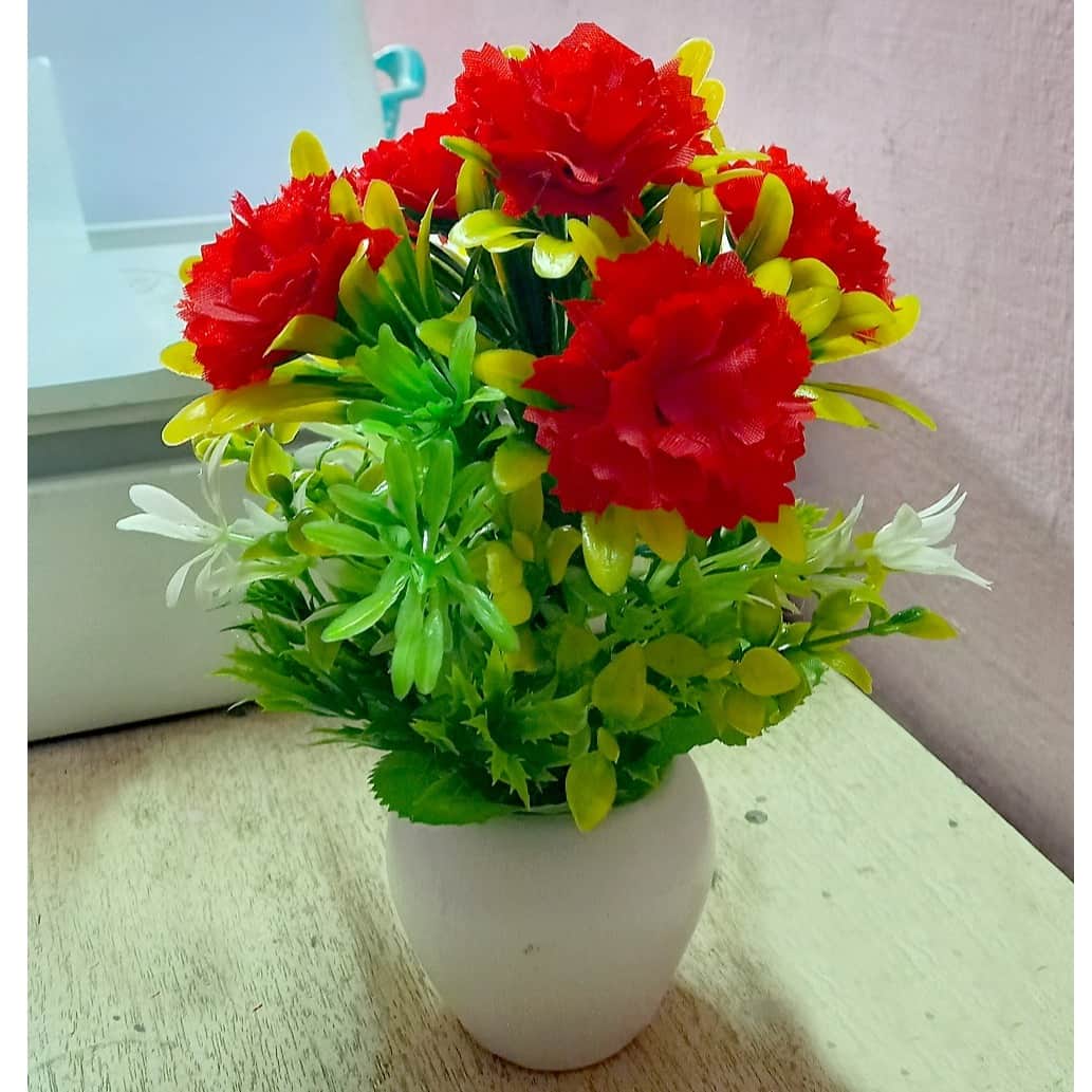 Artificial Flower Plant (Red) - top_view