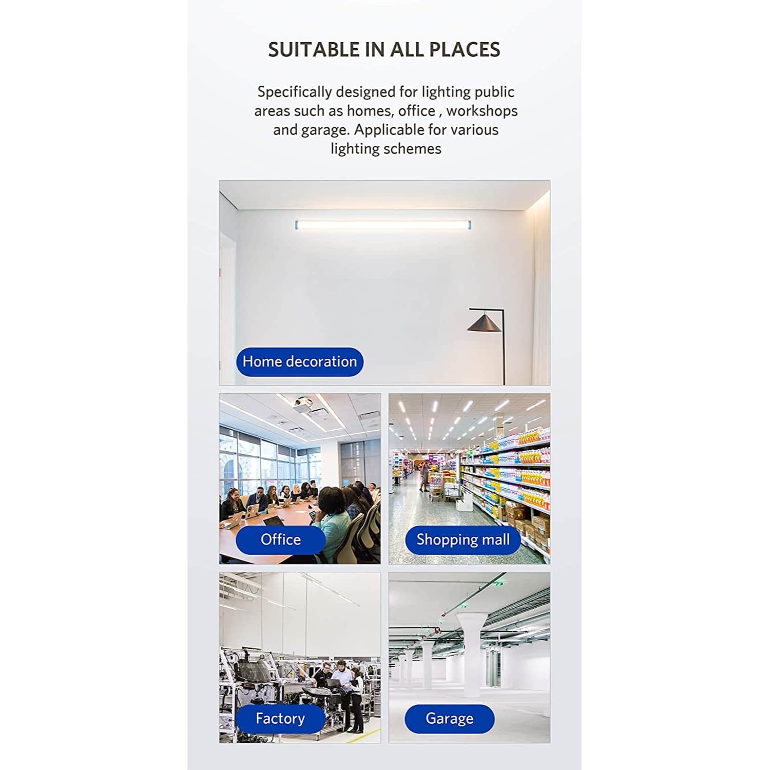 Super Bright White LED Batten Light (4Ft ) - rear_view