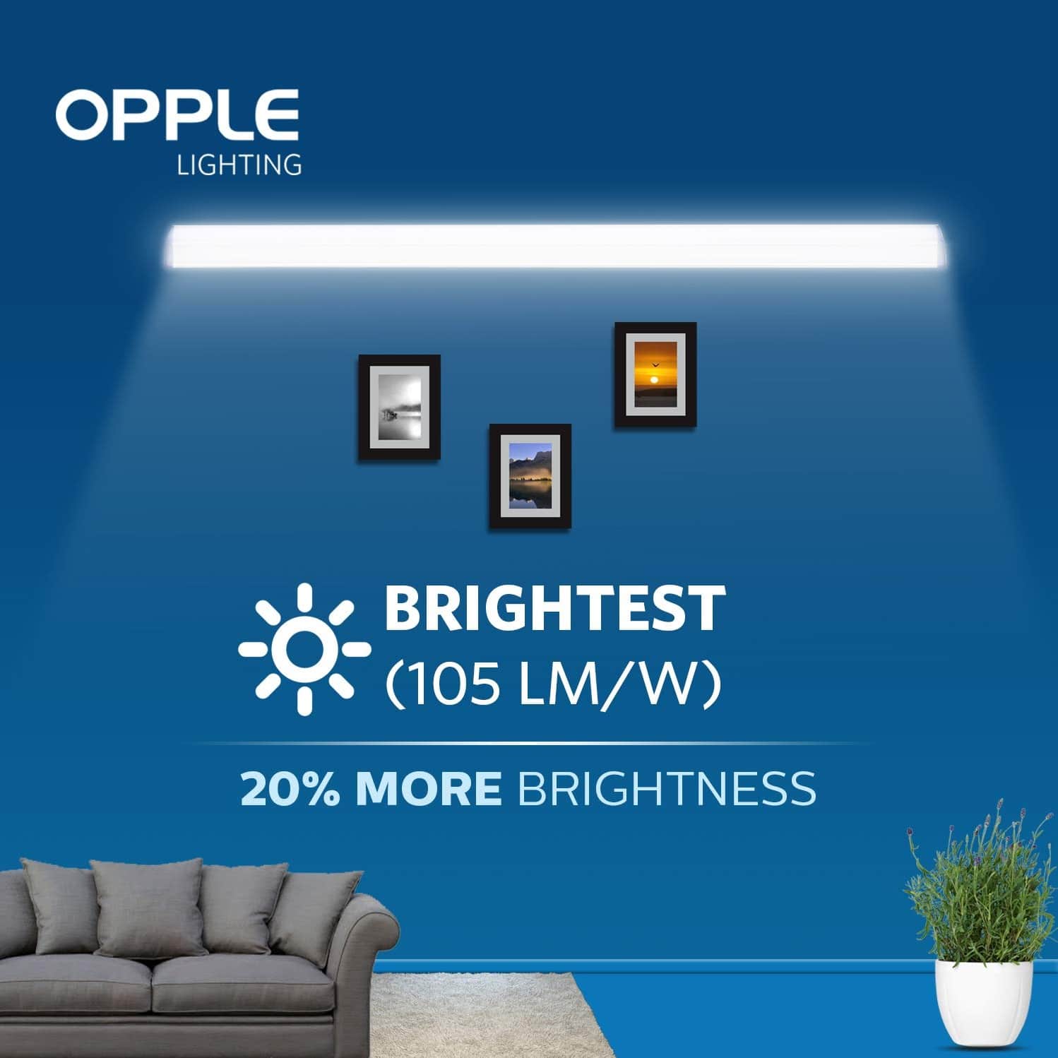 Super Bright White LED Batten Light (4Ft ) - right_view