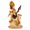 Lord Saraswati Statue Fine Gold Plating - left_view