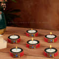 1 inches Candle Holder Set of 6 Wooden Decorative Tealight - photo