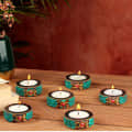 1 Inches Candle Holder Set of 6 Wooden Decorative - photo
