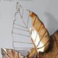 Golden leaf Metal wall Art - rear_view