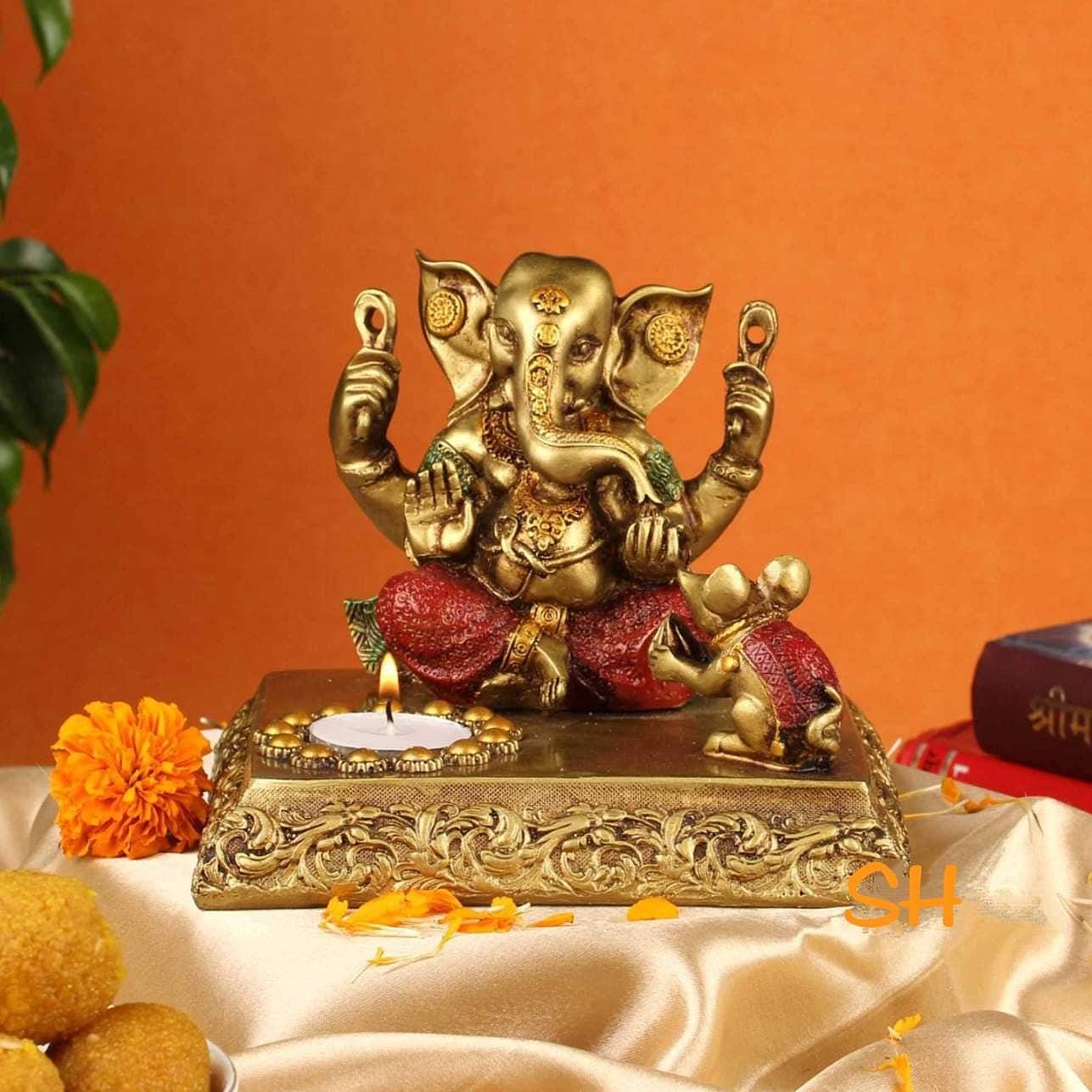 6*5 Ganesh with Candle Holder, House Warming Gift