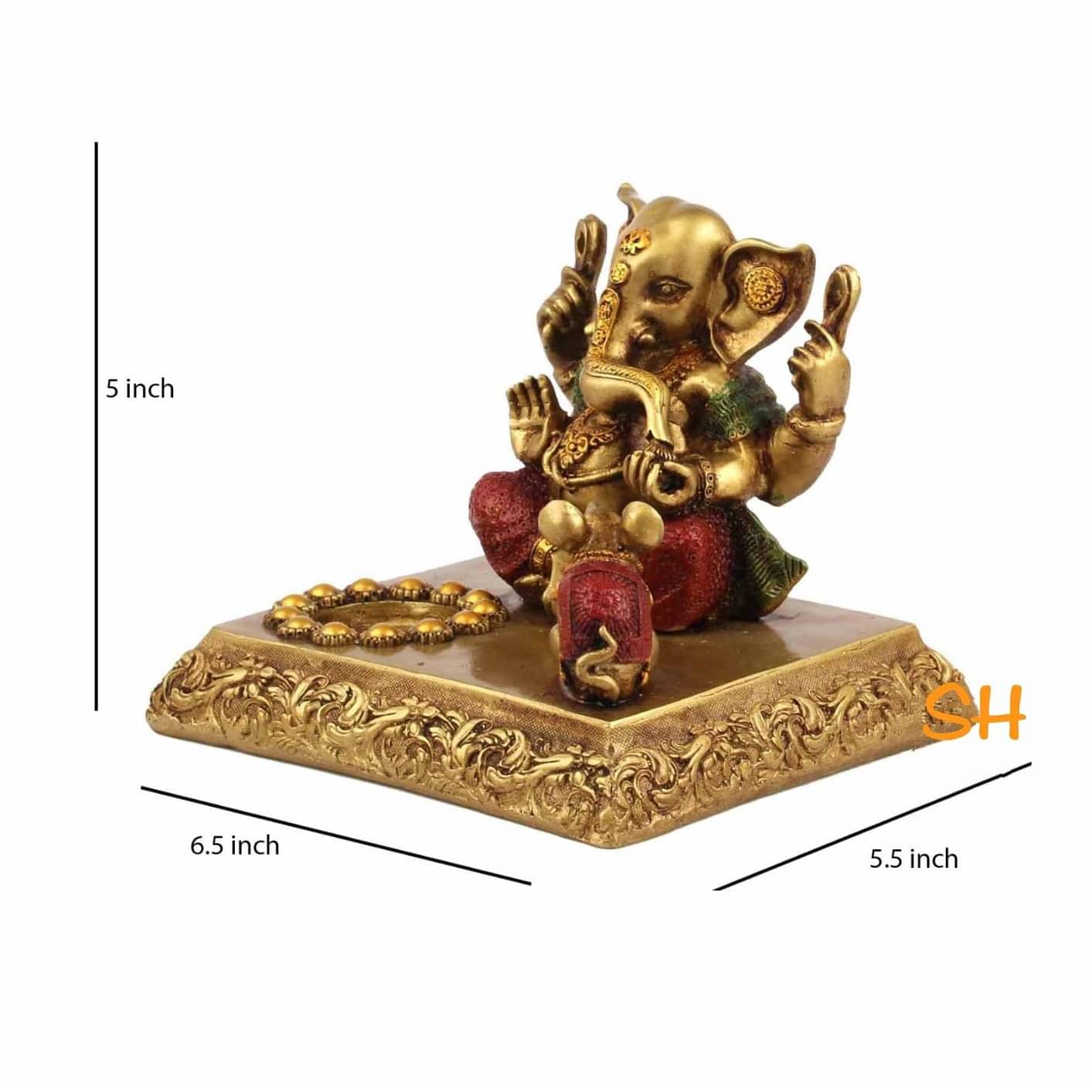 6*5 Ganesh with Candle Holder, House Warming Gift