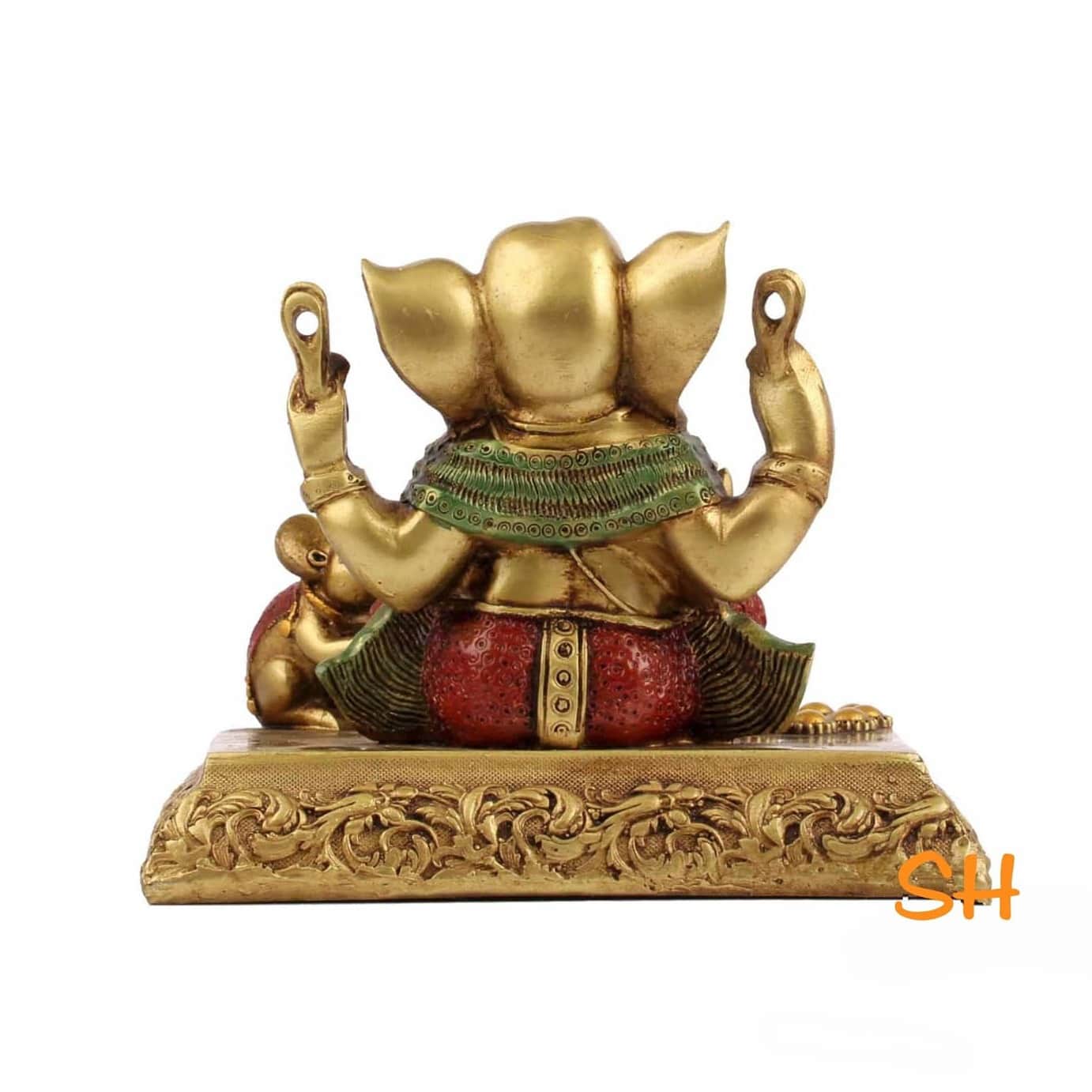 6*5 Ganesh with Candle Holder, House Warming Gift - rear_view