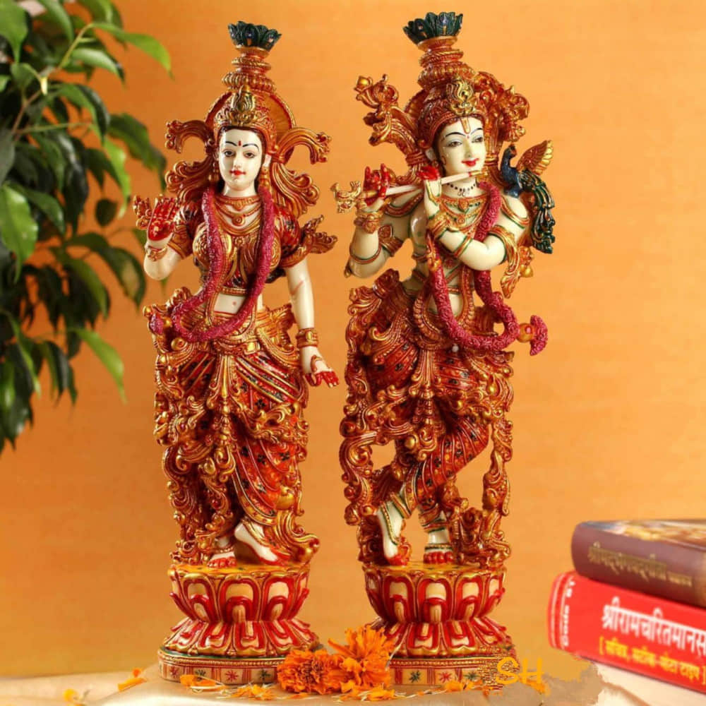 15" Radha Krishna Statue Idol - photo