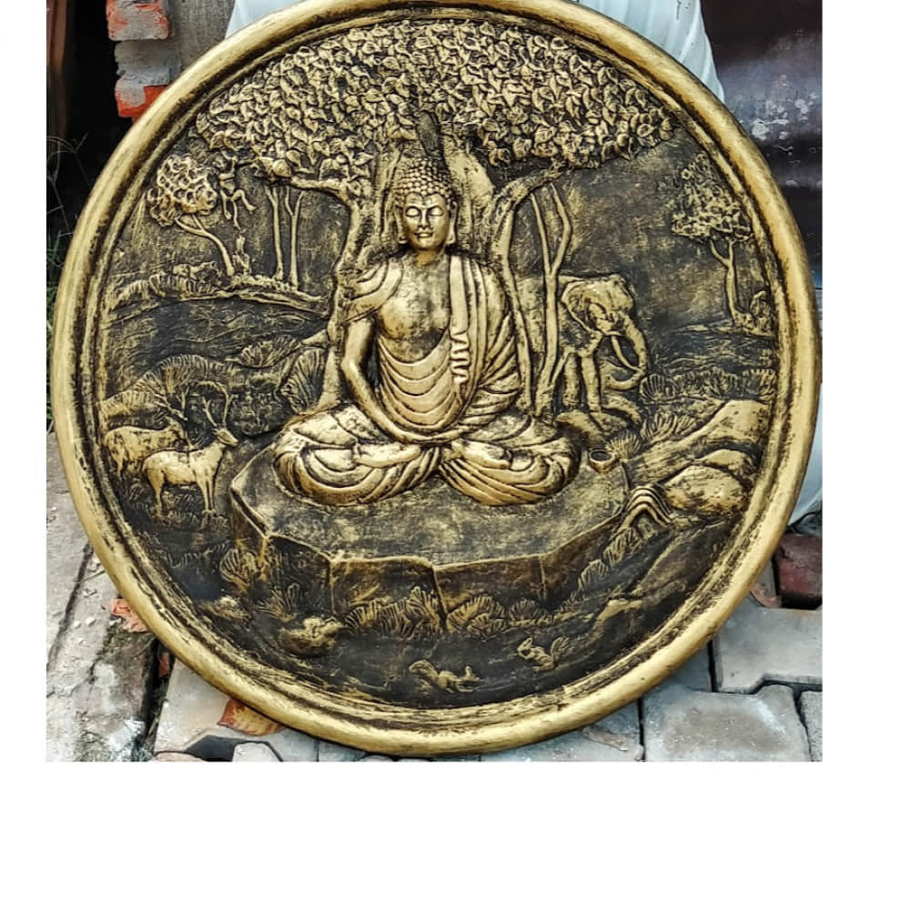 LORD BUDDHA SITTING MEDITATING POSE MURAL - photo