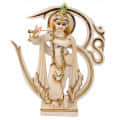 12" Om Krishna Statue Valentine Gift for him Krishna with Basuri Hare Krishna Bihari Balagopala Balakrishna Govinda Narayana Hindu Gift - front_view
