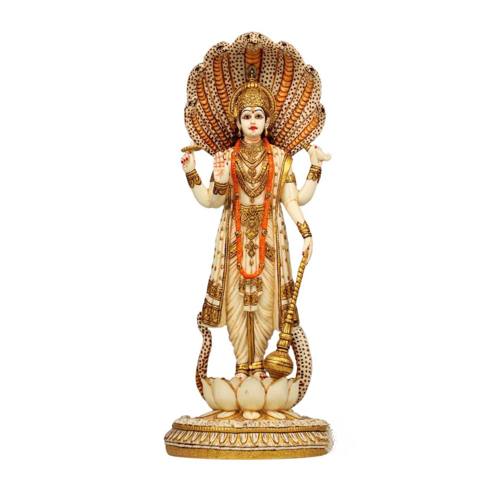 12'' Vishnu Statue Ivory Look
