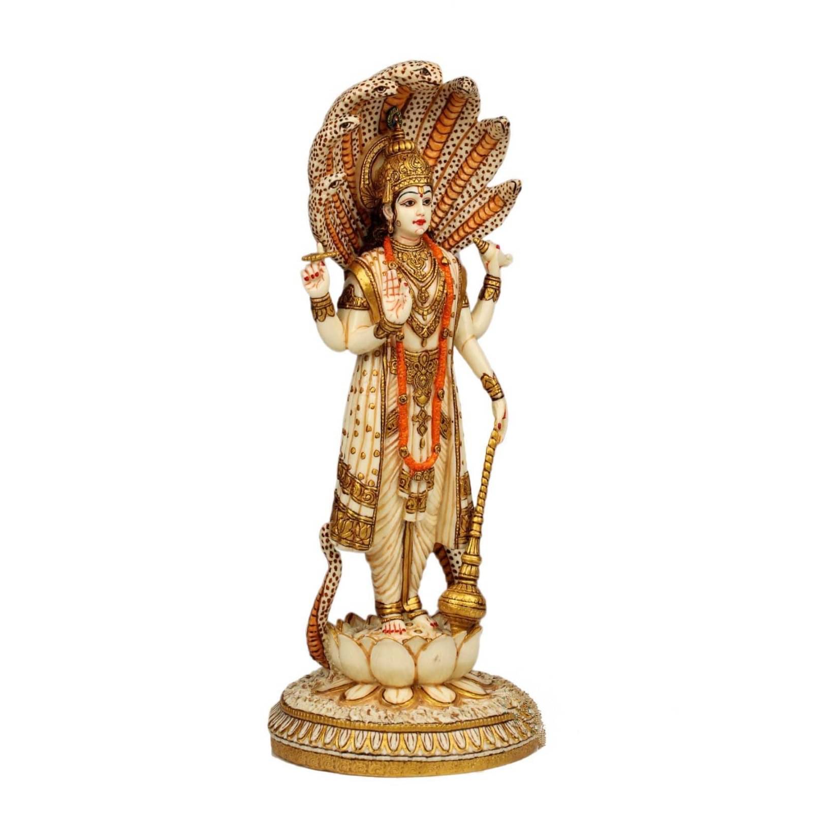 12'' Vishnu Statue Ivory Look