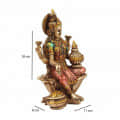 Lakshmi Ganesha Statue, Resin Ganesha Laxmi Statue, Diwali gift, Ganesha for altar, Copper Finish Resin Goddess, Wedding Decor Statue - rear_view
