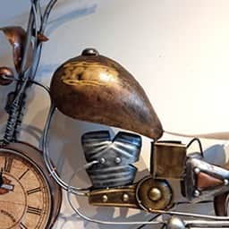 Decorative Vintage Wall Décor Bike with Clock Showpiece for Home Décor - front_view