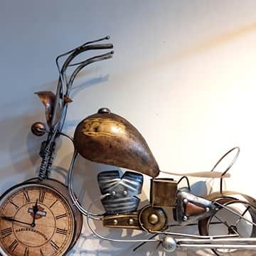 Decorative Vintage Wall Décor Bike with Clock Showpiece for Home Décor - top_view