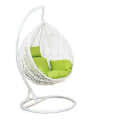 Wicker Outdoor Swing with Stand (White) - photo