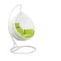 Wicker Outdoor Swing with Stand (White) - front_view