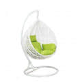 Wicker Outdoor Swing with Stand (White) - top_view