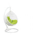 Wicker Outdoor Swing with Stand (White) - rear_view