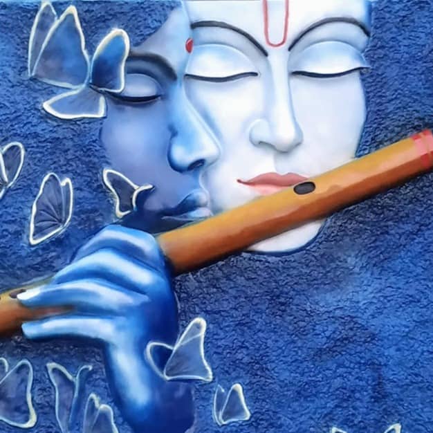 AMULYART LORD KRISHNA POLYRESIN MURAL FOR HOME AND OFFICE