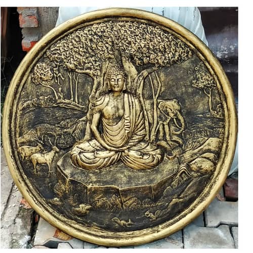 AMULYART LORD BUDDHA FRP MURAL FOR HOME AND OFFICE