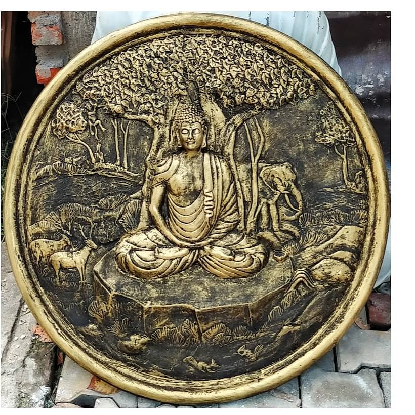AMULYART LORD BUDDHA FRP MURAL FOR HOME AND OFFICE