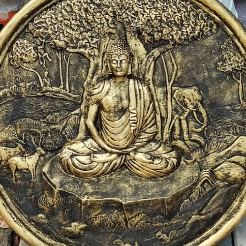 AMULYART LORD BUDDHA FRP MURAL FOR HOME AND OFFICE