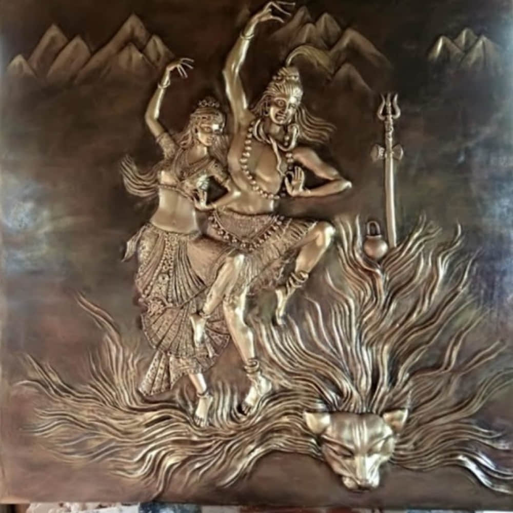 AMULYART LORD SHIVA AND PARVATI FRP MURAL FOR INDOOR AND OUTDOOR USE - photo