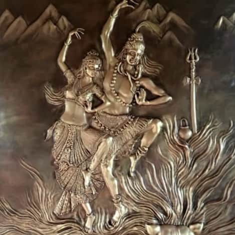 AMULYART LORD SHIVA AND PARVATI FRP MURAL FOR INDOOR AND OUTDOOR USE - front_view