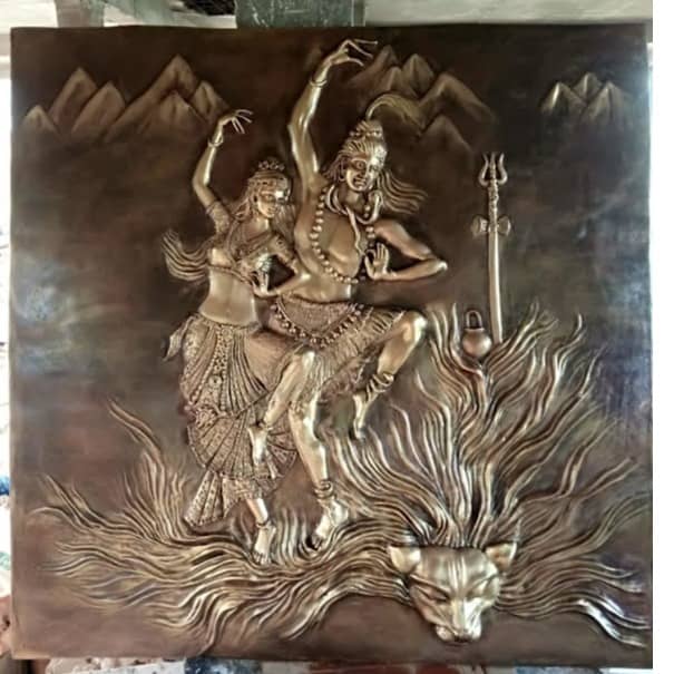 AMULYART LORD SHIVA AND PARVATI FRP MURAL FOR INDOOR AND OUTDOOR USE