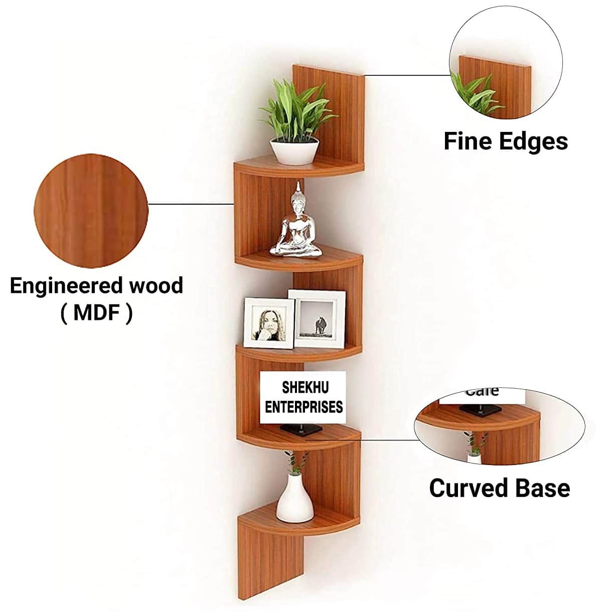 Zigzag Corner Wall Shelf - front_view