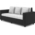 Tulip Fabric 3 Seater Sofa  (Finish Color - Black Grey) - front_view