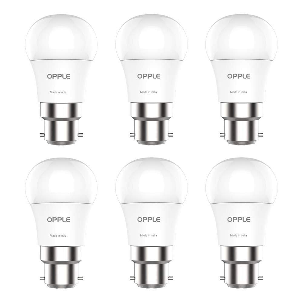 OPPLE LED Light Bulb B22 Base ;5W (40-Watt Equivalent)- 500 Lumen; 6500-Kelvin; Non-dimmable;Cool Daylight ; Life Time 20000 Hours Plus; 180Deg.Wide Range Lighting (5W;B22;Cool White; Pack of 6) - photo
