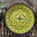 EARTHENWALLPLATES artificial wall plates yellow mandala art - photo