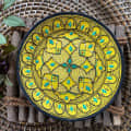 EARTHENWALLPLATES artificial wall plates yellow mandala art - front_view