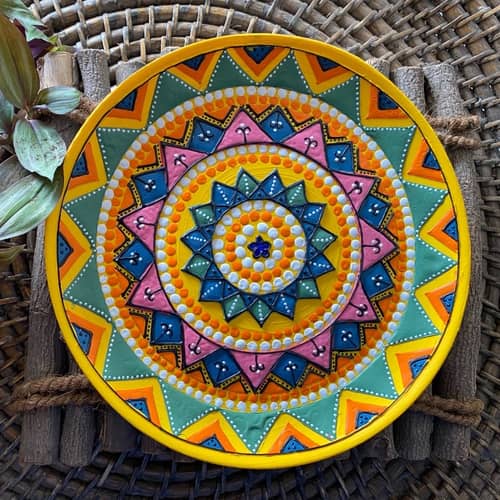 EARTHENWALLPLATES artificial wall plates multicolor circular design