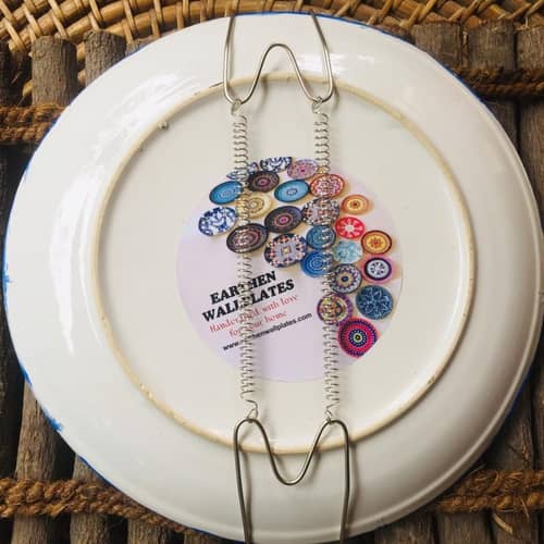EARTHENWALLPLATES  artificial wall plates blue and orange